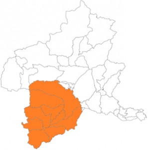 群馬県西毛エリアの地図