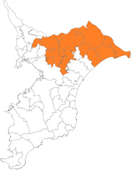 千葉県東部エリアの地図