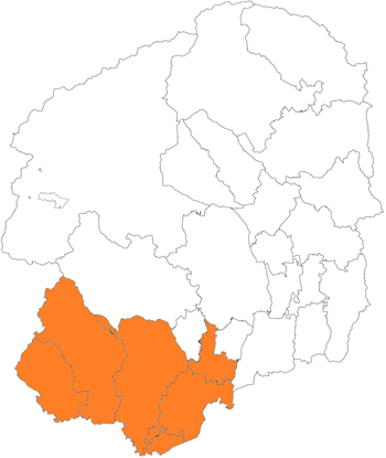 栃木県県南エリアの地図