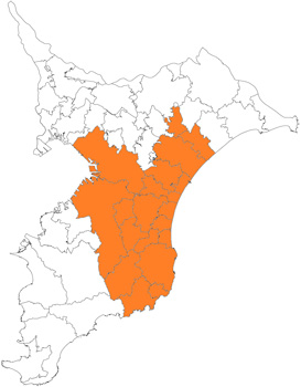 千葉県中央エリアの地図