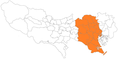 東京23区西部エリアの地図