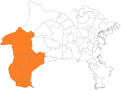 神奈川県県西エリアの地図