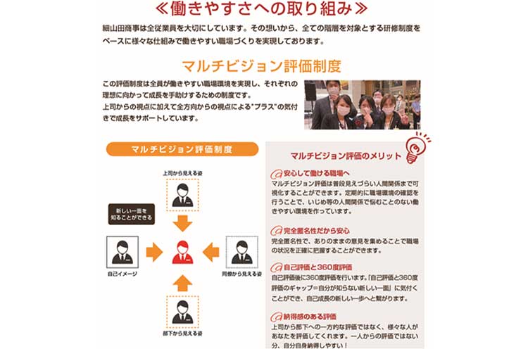 頑張った人が正しく評価されるよう、さまざまな評価制度も導入しています!